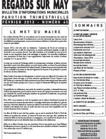 Couverture Le journal de May N° 65 due février 2013