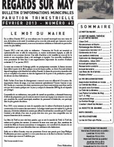 Couverture Le journal de May N° 65 due février 2013